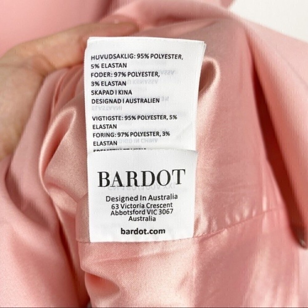 Bardot Gigi Ruffle Hem Fit & Flare Mini Dress Blush Pink Size 12/XL - Picture 10 of 11
